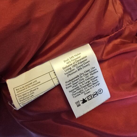 Eddie Bauer EB650 Goose Down Fill Puffer Vest Womens L Red Quilted Sherpa Collar - Picture 6 of 9